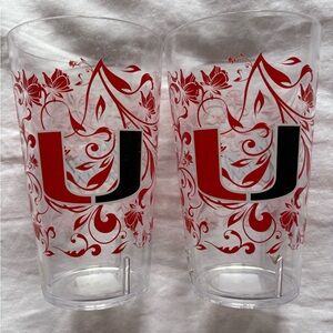 Orange and Black Floral University of miami  Logo Tumblers 24 oz